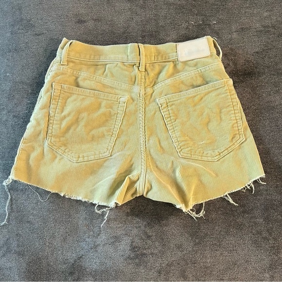 Everlane Gold Corduroy Baby Cord Cheeky Cut Off High Waisted Shorts 27 - Picture 5 of 10